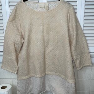 Chicos pastel pink felt knit top